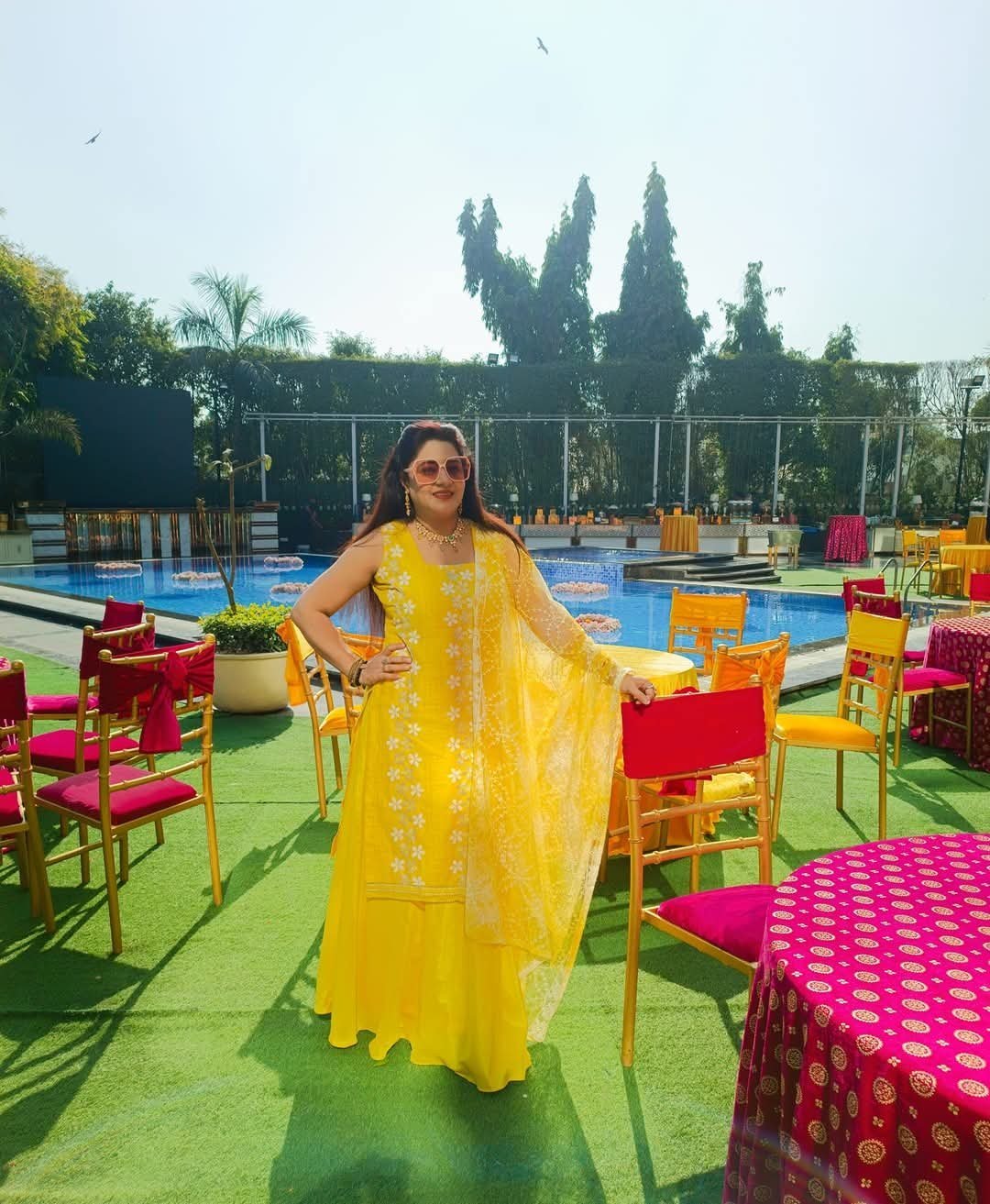 Professional choreography troupe performing a sangeet routine for the wedding family